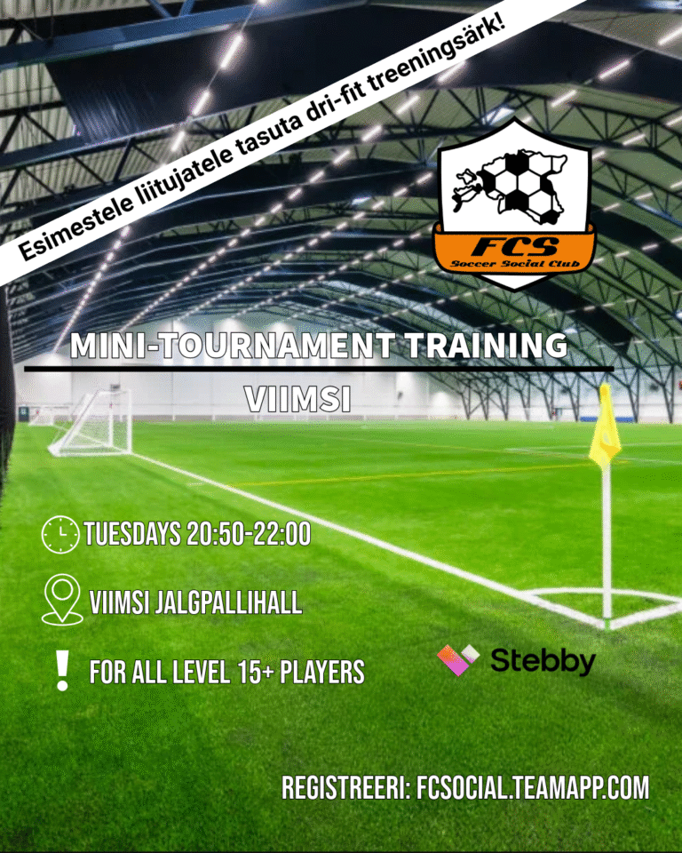 avatud jalgpalligrupp harrastajatele viimsi hallis, rahvaliiga viimsi, mängi jalgpalli viimsis