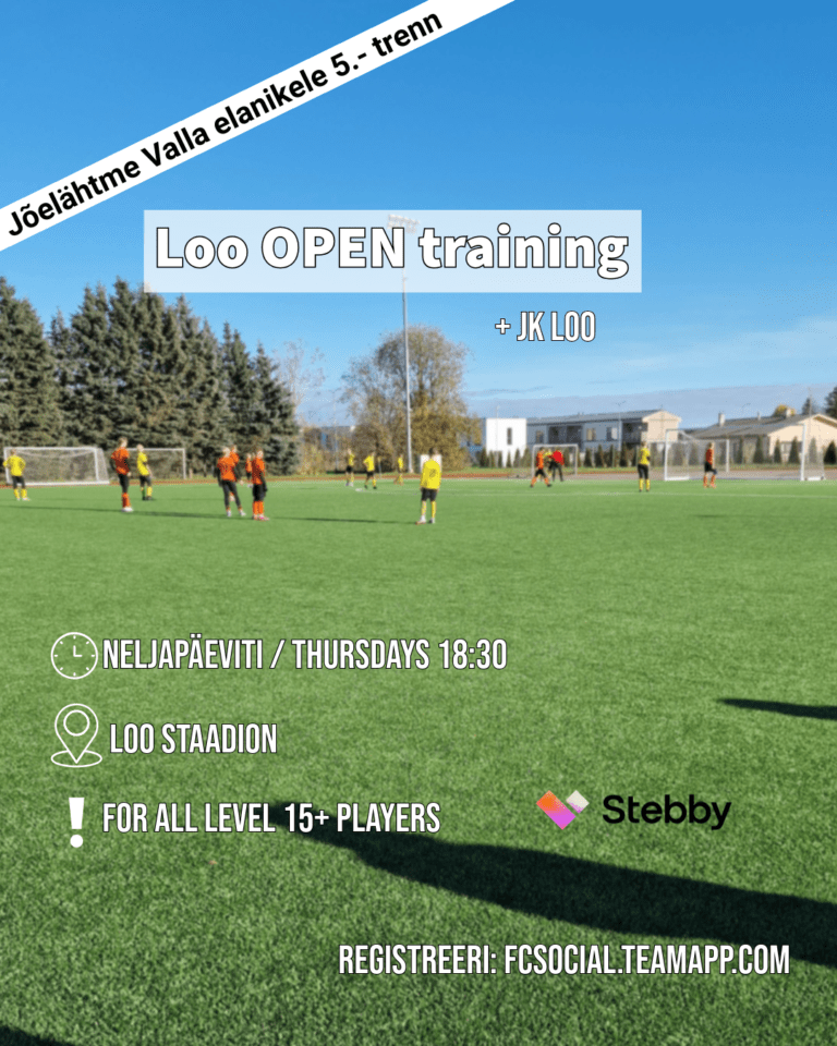 loo staadion, trenn harrastajatele, täiskasvanutele, jalgpallitrenn