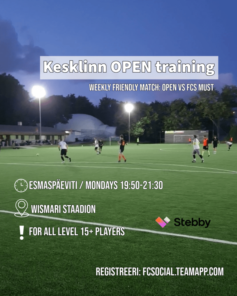 jalgpallitrenn tallinnas, täiskasvanutele, harrastajatele, wismari staadion, järveküla staadion, peetri staadion, loo staadion, viimsi, viimsi jalgpallihall, mustamäe raja hall